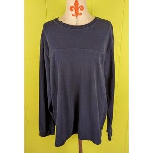 Puritan Men's XL Dark Navy Blue Long Sleeve Tee Shirt Pullover 100% Cotton